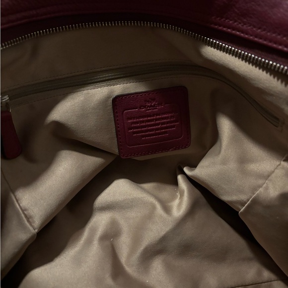Coach Park Leather Garnet Deep Red Tote Shoulder Bag (Model 23284) EUC - Picture 11 of 14